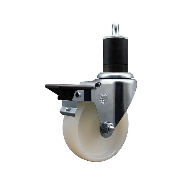 4'' Nylon Swivel 1-3/4'' Expanding Stem Caster with Brake